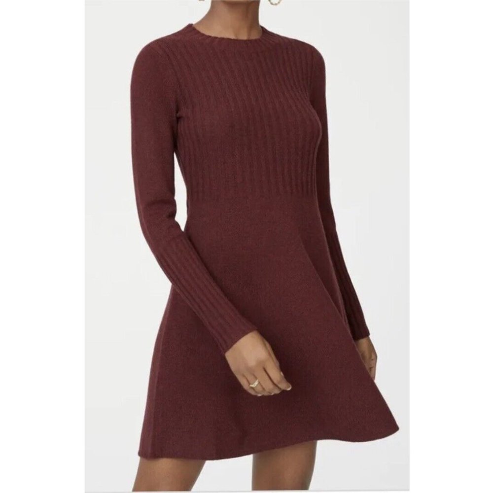 Club Monaco Raemi Sweater Knit Dress In Burgundy